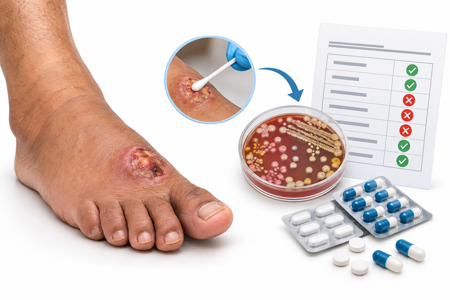 Antibiotics for a Diabetic Foot Infection: Why the Culture Report Changes Everything