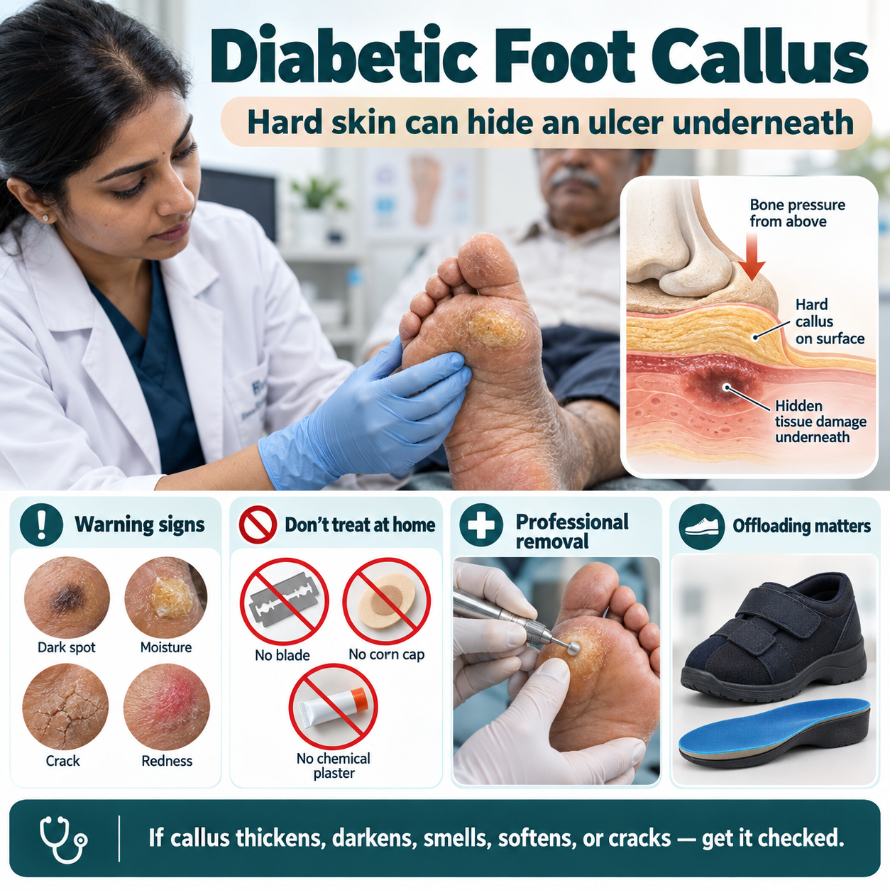 Diabetic Foot Callus: Why Hard Skin Becomes an Ulcer, and When It Must Be Removed