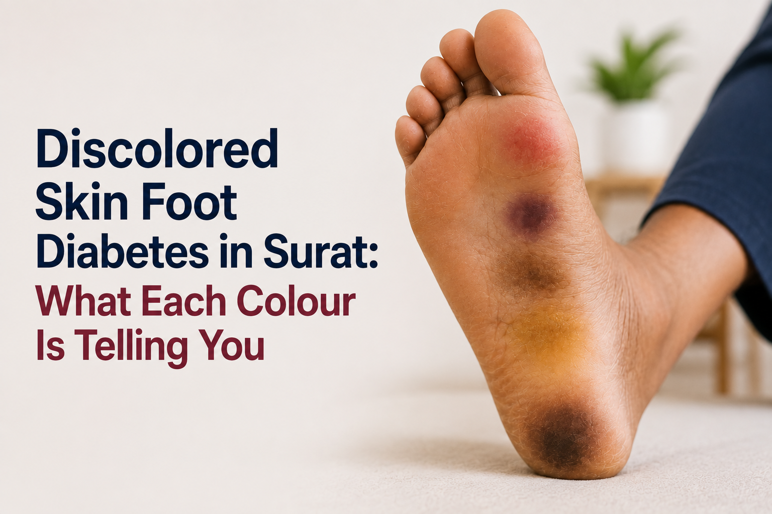 Discolored Skin Foot Diabetes in Surat: What Each Colour Is Telling You