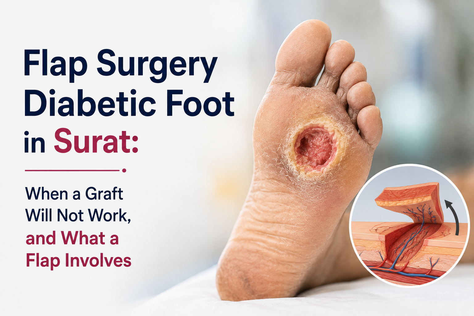 Flap Surgery Diabetic Foot in Surat: When a Graft Will Not Work, and What a Flap Involves