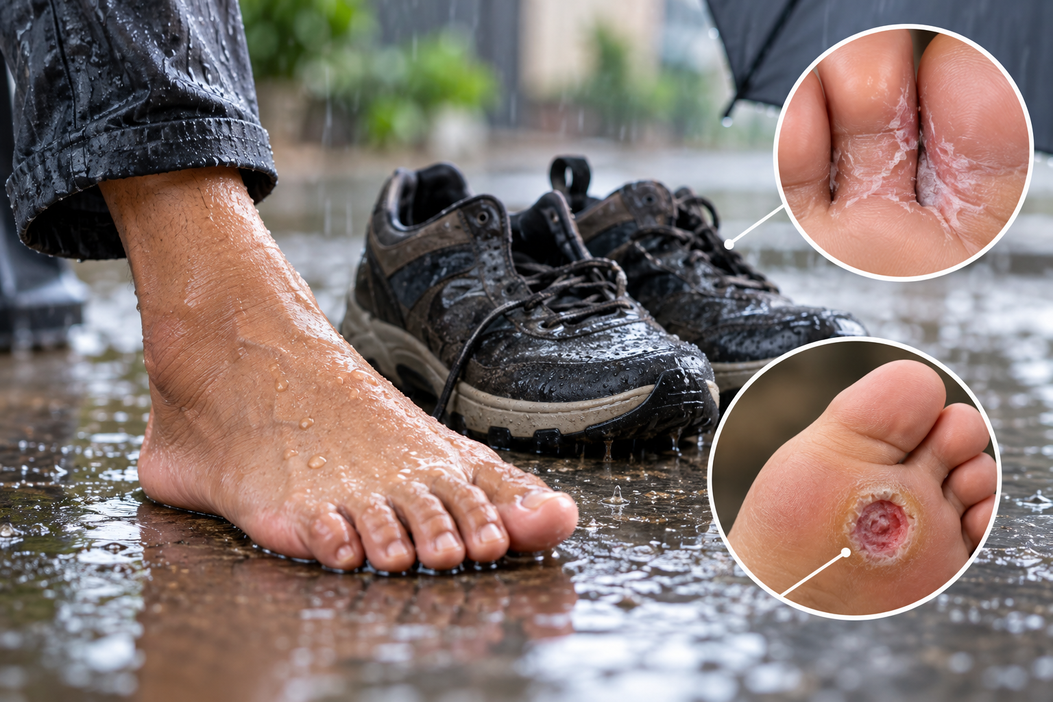 Monsoon Foot Care in Diabetes: Wet Footwear, Fungal Breaks and Ulcer Risk