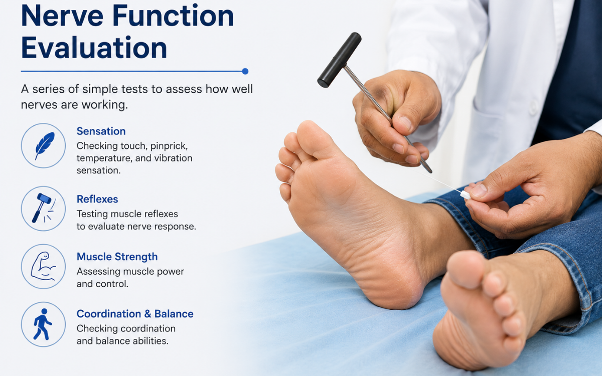 Nerve Function Evaluation at Elegance Diabetic Foot & Ulcer Clinic