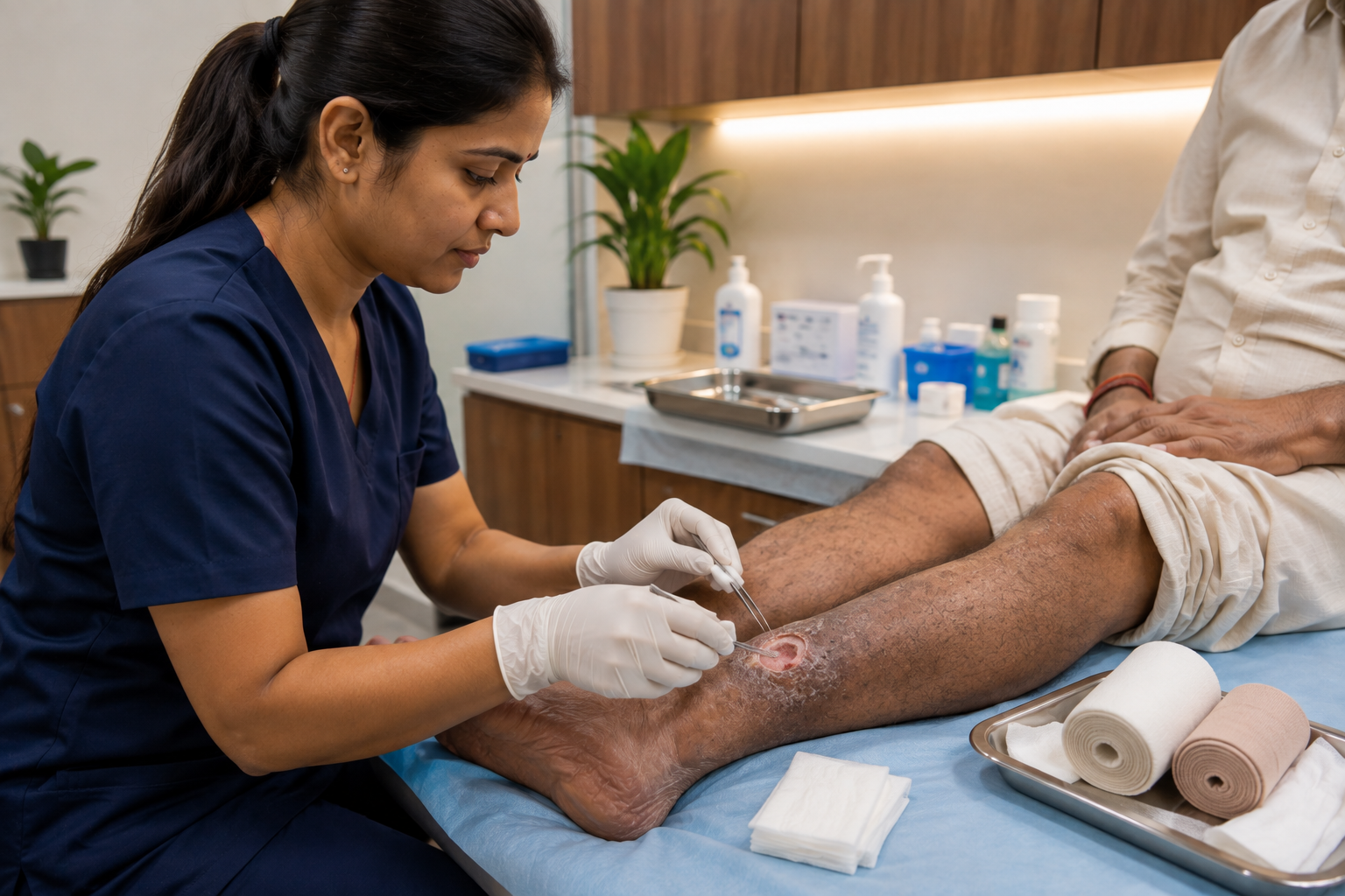 Non-Surgical Wound Management at Elegance Diabetic Foot & Ulcer Clinic (EDFC), India