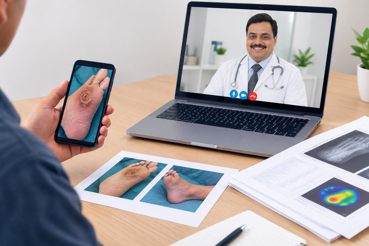 Online Diabetic Foot Consultation From Mumbai: The Photos and Reports That Allow a Safe Triage